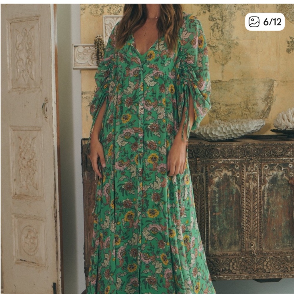 Free people - Earthfolk Maxi Dress- Green Floral - Picture 4 of 14